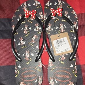Havaianas Disney Minnie Mouse Black and Red Flip Flops